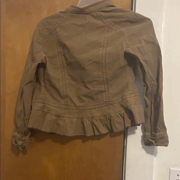 Tan Jacket with Ruffle Hem - Picture 2 of 6